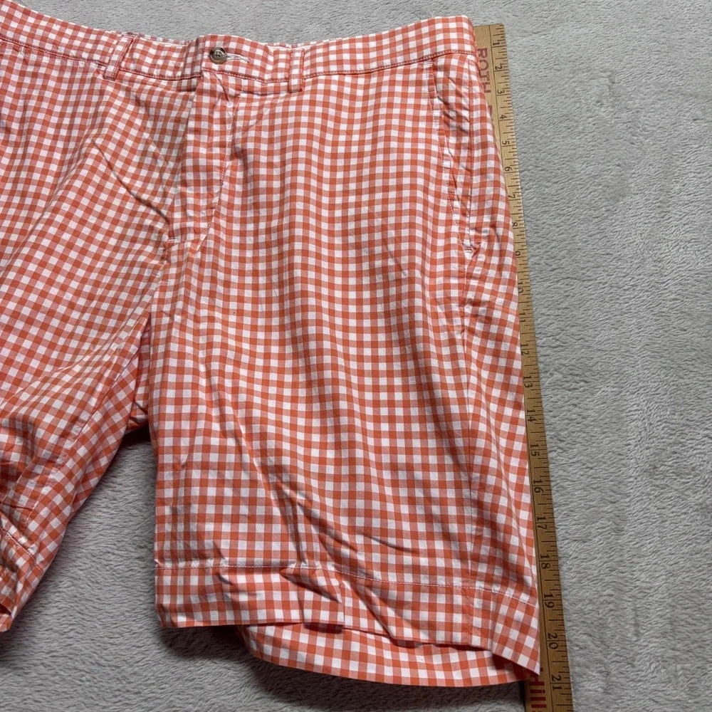 NWT Polo Ralph Lauren Shorts Men 35 Orange White Gingham Check Plaid Vintage